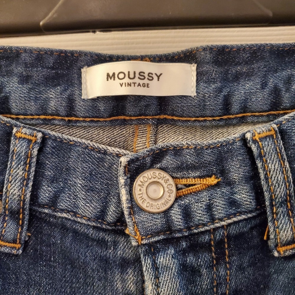 Moussy Vintage Jeans Women 26 Mid Rise Ankle Tapered Distressed Blue Chic Japan - Picture 6 of 16